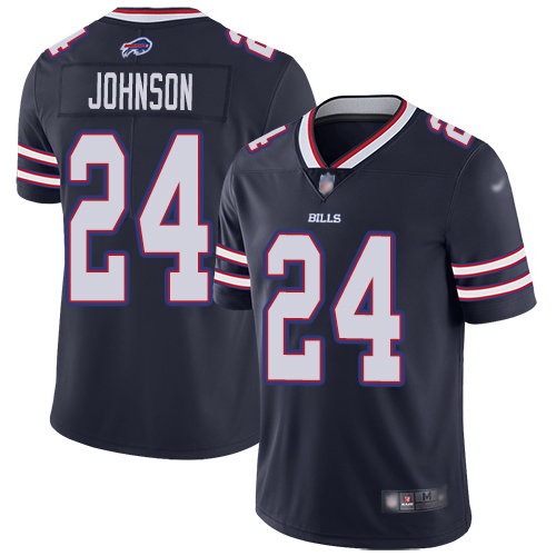 Men Buffalo Bills #24 Taron Johnson Limited Navy Blue Inverted Legend NFL Jersey